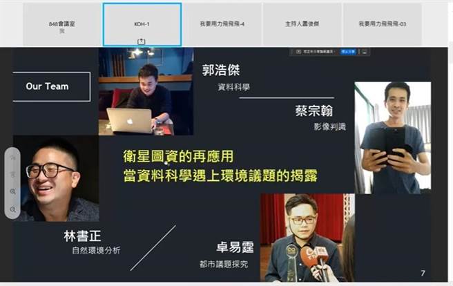 「2021台湾太空黑客松－创意发想大赛」第一名团队KOH的「卫星资料视觉化的艺术」。图／国研院提供