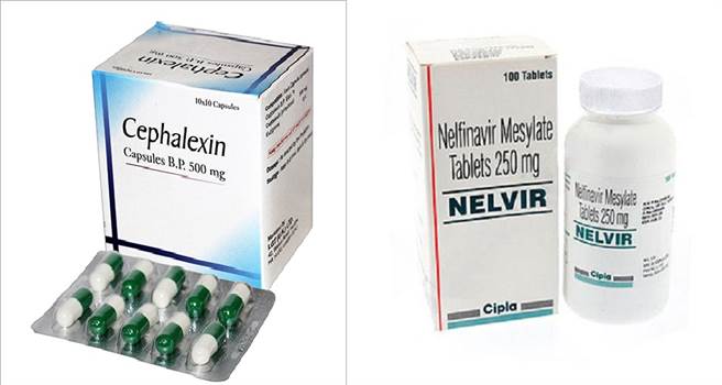 頭孢氨芐(左)與奈非那韋(右)，被確認可阻止新冠肺炎，兩種合併使用效果更佳。(圖/CDC)