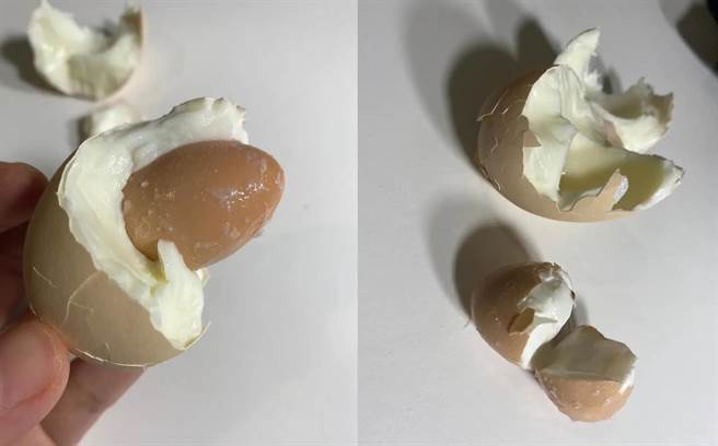 有專業網友解答，指出母雞可能在產卵時發生「反蠕動型痙攣」，才會造成「蛋中蛋」的現象。(圖/爆料公社公開版)