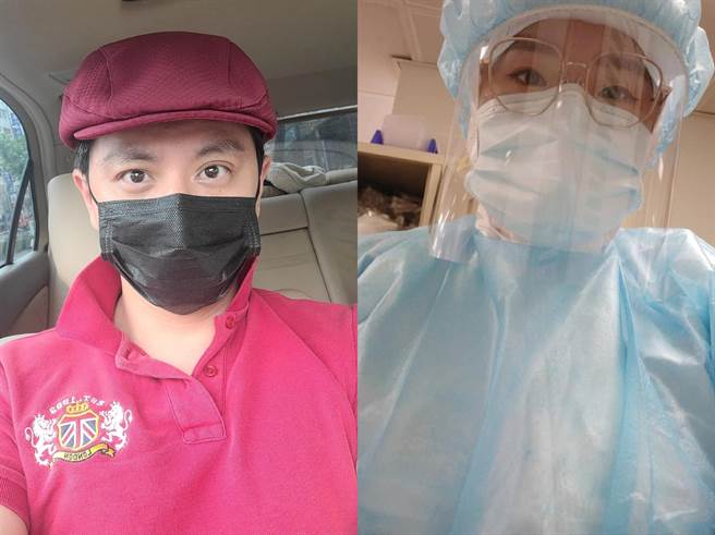 唐豐心疼老婆在醫院專責病房照顧確診病人非常辛苦。（摘自臉書）