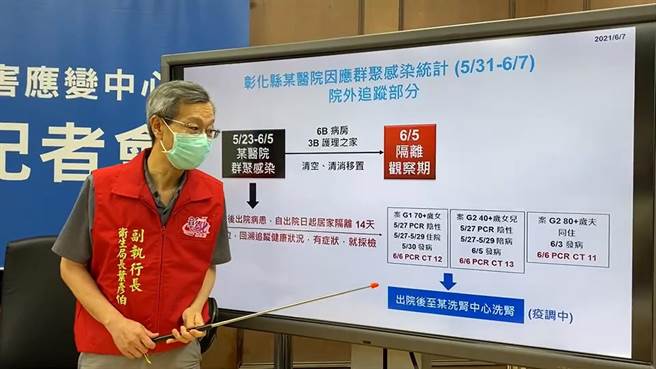 彰化县已有医院、洗肾中心发生感控问题导致群聚事件，截至７日累计已有９人确诊。（谢琼云摄）