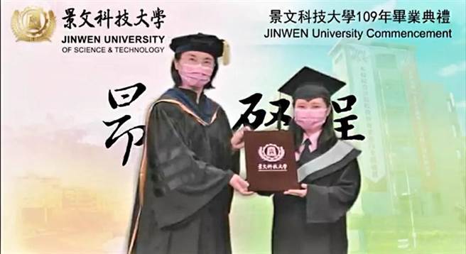 景文科技大学取消返校毕业典礼，于6月6日将109学年度毕业典礼，改採预录影片线上播出方式办理。（景文科大提供）