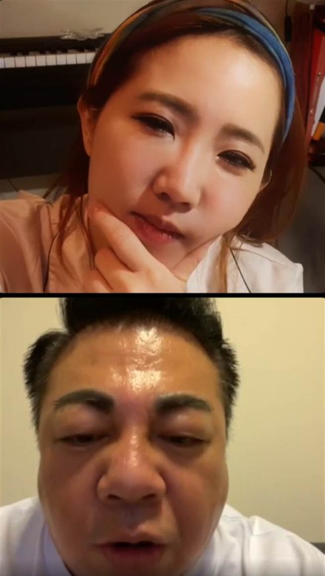 董至成在谢忻的直播中跟大家报平安。（图／FB@谢忻）