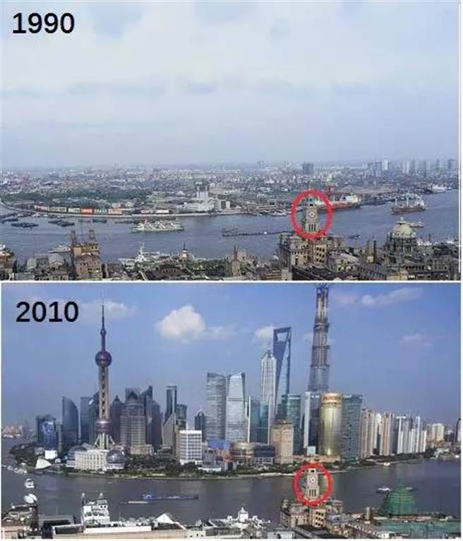浦东1990年和2010年的对比照片