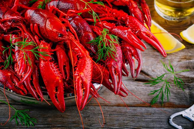 大陆今年国民美食小龙虾疑退烧，被商贩感嘆跌出史上低价。（shutterstock）