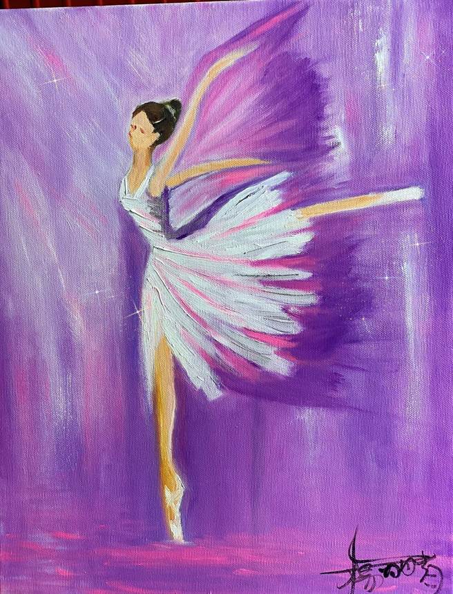 杨丽菁晒跳舞天使的手绘画像，来表达对刘真的思念。（图／取材自杨丽菁-粉丝团脸书）