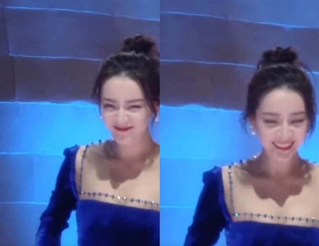 迪丽热巴差点跌倒的瞬间被疯传。(图/ 摘自微博)