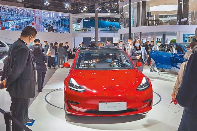 特斯拉5月重奪大陸新能源車銷量榜首。(中新社)