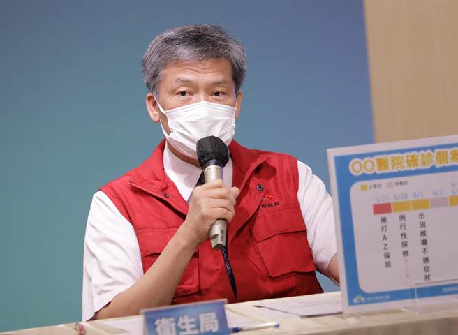 中市衛生局長曾梓展說，目前已造冊醫事人員已於上週全數施打完成。（台中市政府提供／陳世宗台中傳真）