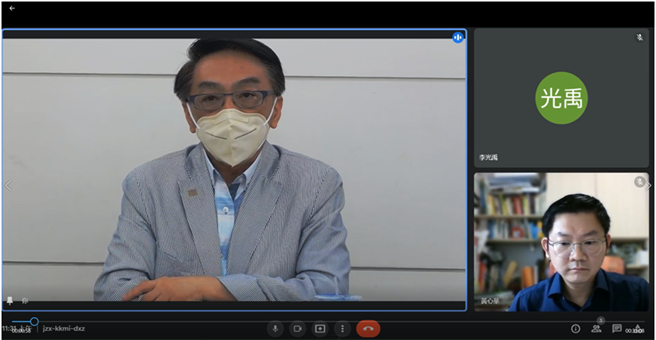 国政基金会今针对国产疫苗EUA进行分析，永续发展组召集人、流行病学专家陈宜民在直播中对EUA表达质疑。（国政基金会提供／林周义台北传真）