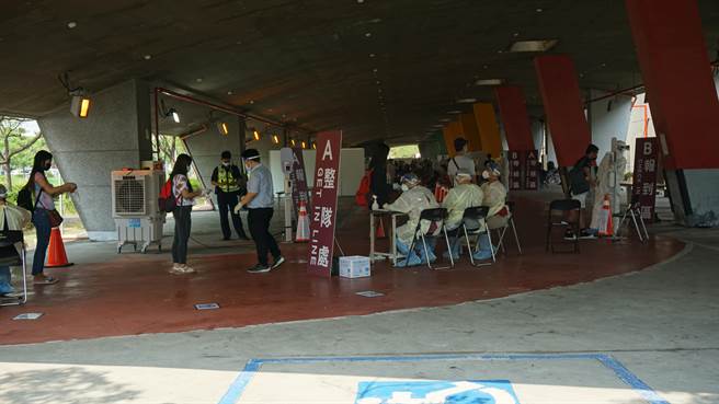 南科群创移工快筛第3日1043人皆阴。（南科管理局提供／刘秀芬台南传真）