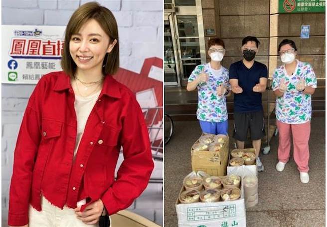 王瞳、艾成献爱心。（民视提供）  