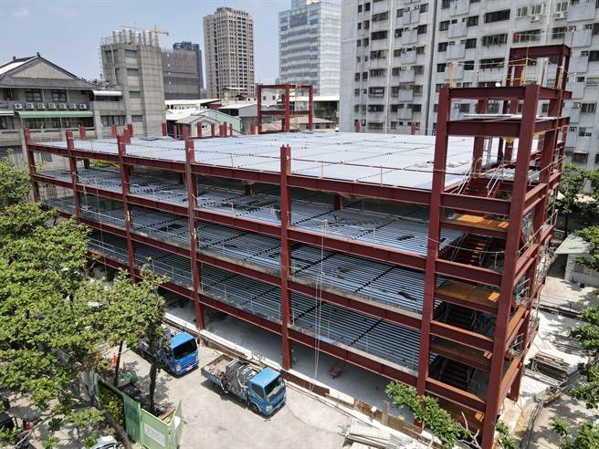 台中市正心停车场结构体工程已完成。（台中市政府提供）