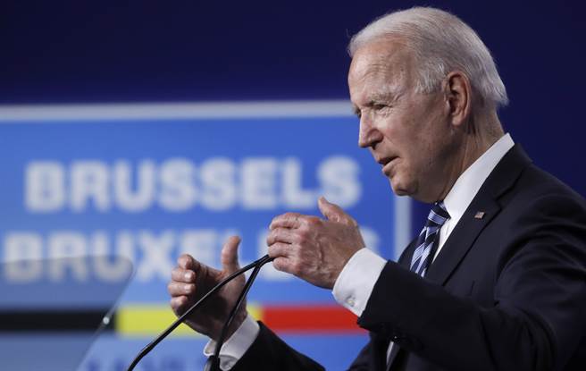 拜登指出，會中談論到中國行動對北約集體安全構成的長期、系統性挑戰。(圖／美聯社)