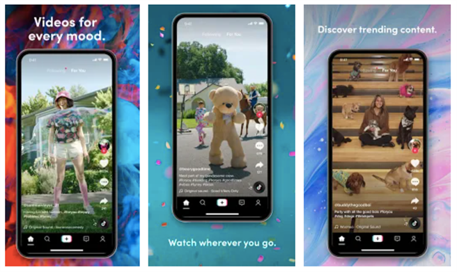 TikTok 全平台以短影片为核心。(图片来源／TikTok)
