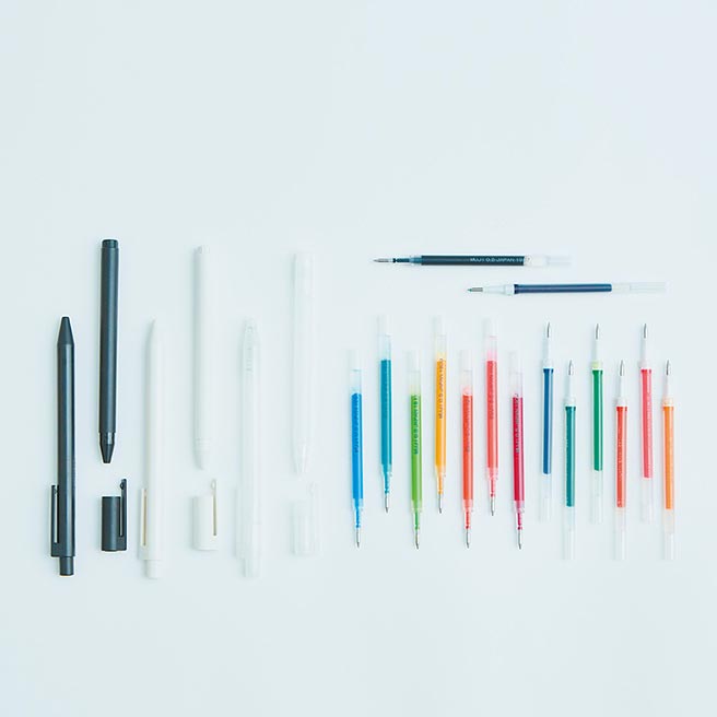 无印良品自由换芯胶墨笔系列，为文具类别销售冠军，29元。（无印良品提供）