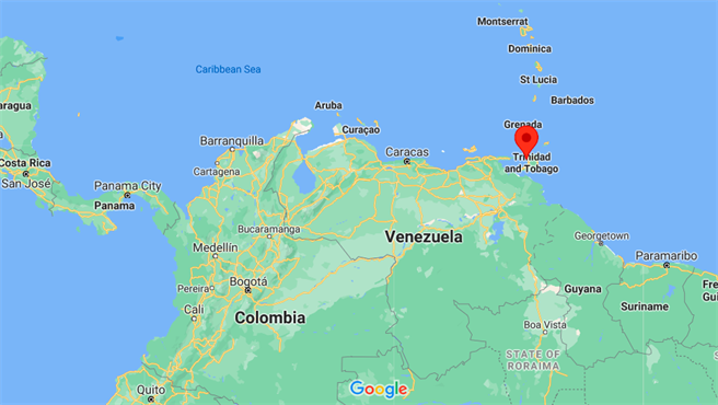 千里達多巴哥緊靠著南美洲的委內瑞拉，首都名為西班牙港。（圖／Google Map)