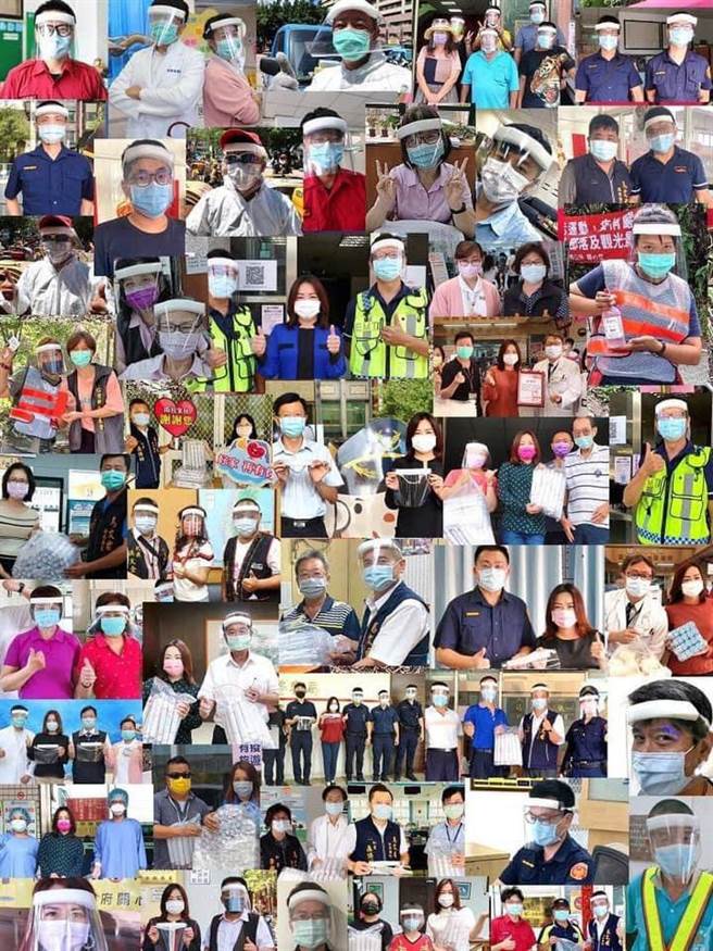 立委马文君匯集志工们爱心制作超过8000个「头戴式防护罩」，希望防疫英雄们除戴口罩外，能多加一层防护罩，减少飞沫接触眼耳口鼻机会。（立委马文君服务处提供／陈世宗南投传真）