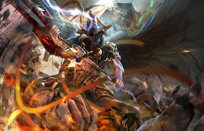 大葉大學多媒體學程大二生馬義程，以電腦繪圖創作設計出神獸怪物「王朝守護神伊佛利特，勇奪日本ART street網站舉辦的「怪物-怪獸」主題插畫比賽金賞。（大葉大學提供／謝瓊雲彰化傳真）