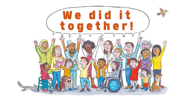 以《古飞乐》系列闻名世界的绘本大师阿克赛尔．薛弗勒，为全世界的孩子画出解答之书《病毒来了，我该怎么办？》解答孩子对疫情的许多疑问。（摘自网路）