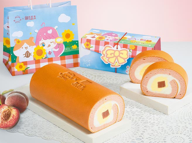 亚尼克联名网红安啾咪，打造「蜜桃芒果」生乳卷 。（亚尼克提供）