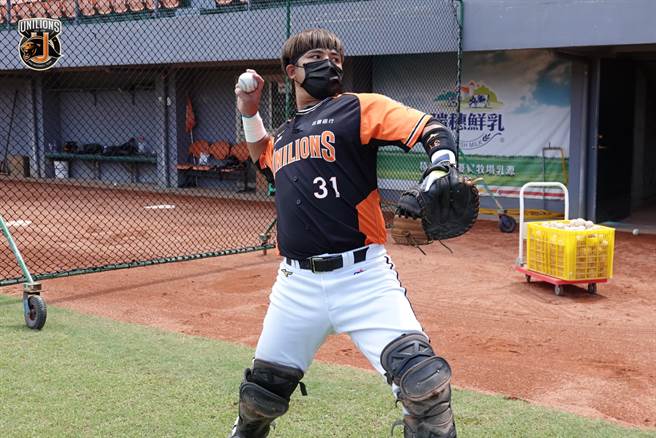 统一狮队捕手林岱安。（统一狮提供）