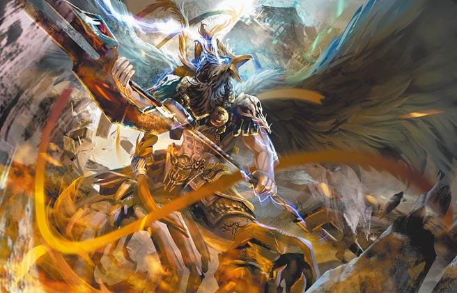 大叶大学多媒体数位内容学位学程二年级学生马义程，以电脑绘图创作设计出神兽怪物「王朝守护神伊佛利特，勇夺日本ART street网站举办的「怪物－怪兽」主题插画比赛金赏。（大叶大学提供／谢琼云彰化传真）