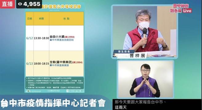 衛生局長曾梓展說明，台中市19日新增疫苗施打後3死的情形。（翻攝照片）