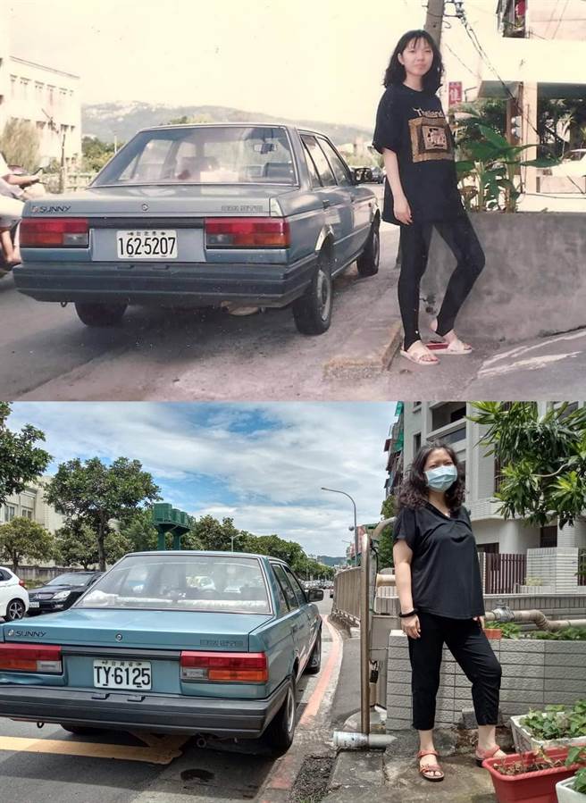 1名网友的父亲30年前买下「裕隆速利321」，不过因事故几年后就将车报废，没想到该网友今年却在网路社团上看到当年那辆车，并拍下与当年类似的照片。（图／翻摄自张哲生脸书）