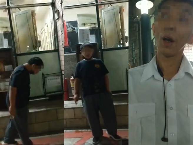 新庄1处社区的保全日前被发现未戴口罩在户外抽菸，遭劝说后甚至拿出铁棒朝住户走近，愤怒骂「不然你现在要怎样啦」。（图／翻摄自脸书「我是新庄人」）