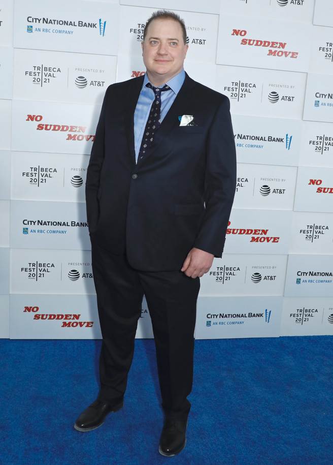 布兰登费雪为新戏增肥，但实在落差太大，让影迷几乎认不出来。(图／达志提供)