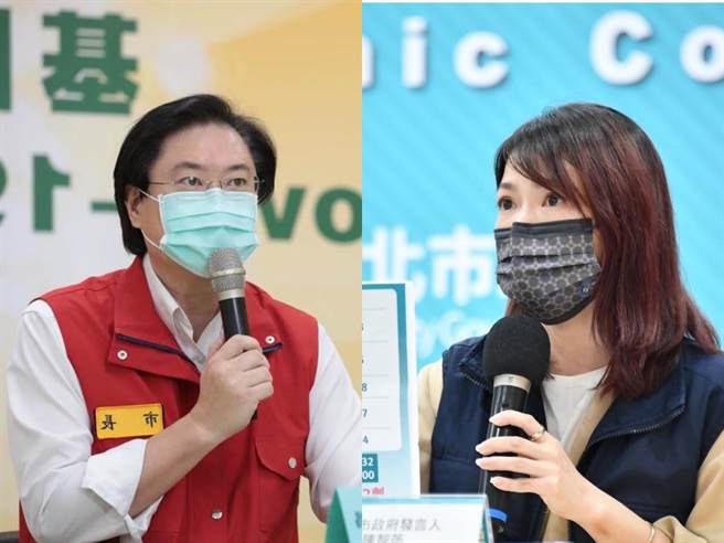 基隆市长林右昌（左）爆气怒谯台北市长柯文哲甩锅说谎，北市府发言人陈智菡（右）回应柯市长只是陈述事实。（左图摘自林右昌脸书；右图北市府提供／张颖齐台北传真）