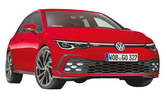 VW Golf 8 GTI热血魅力限定版售价173.3万元，即日起展开限量预购，特别回馈以GTI忠诚车主价169.8万元、限量45台，图为欧洲版本。（VW提供）