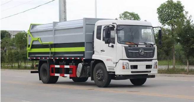 核三厂的合约要求以「密封、非压缩式垃圾车」收运垃圾，但国内并没有该种车款。图为类似车款。（图／翻摄自程力专用汽车股份有限公司官网）