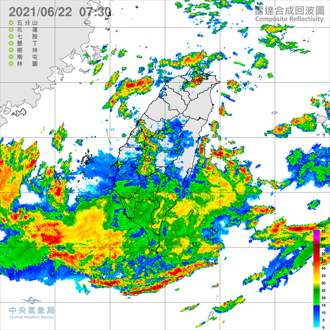 今晨梅雨滯留鋒報到。（翻攝自 氣象局）