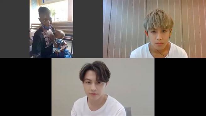 王子、鼓鼓在线上跟着南苏丹工作人员走访了当地，听到受益妈妈和他们讲话，更加了解当地状况。(台湾世界展望会提供)