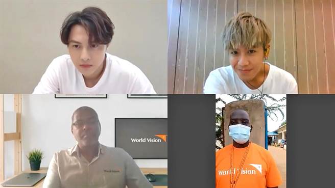 王子、鼓鼓在线上跟着南苏丹工作人员走访了当地营养中心，了解南苏丹目前面临严重飢荒的状况(台湾世界展望会提供)