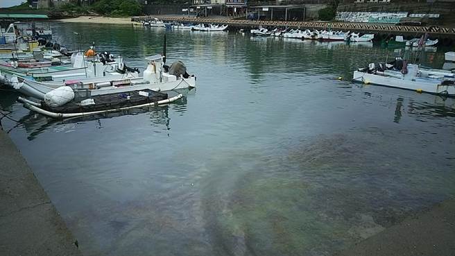 大林外海输油管线破裂，初估约有25公吨原油飘散小琉球海域。（琉球区渔会提供／谢佳潾屏东传真）