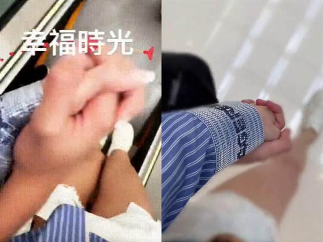 张柏芝放牵手照，高喊「幸福时光」引发外界猜测牵她手的人是谁。（图／微博）