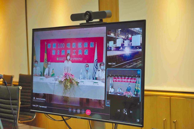 受到疫情影响，台船公司承作财政部关务署新造第2艘新型100吨级巡缉艇，开工典礼日前改採线上视讯方式进行。（台船提供／柯宗纬高雄传真）