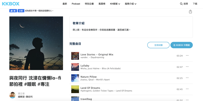 KKBOX、Spotify精选纾压与运动歌单，让你宅在家防疫也能好好纾压。（摘自KKBOX）
