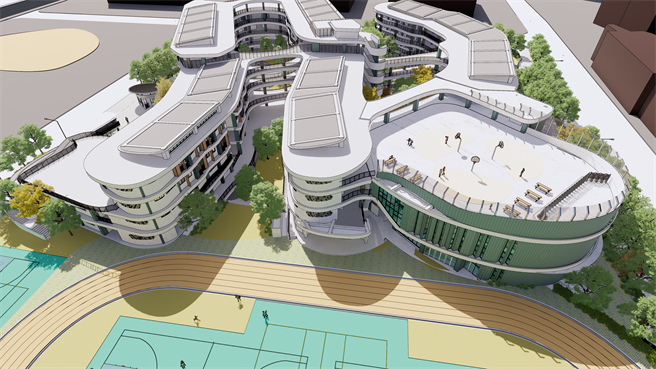 新竹县立胜利国中未来面貌。（新竹县政府提供）