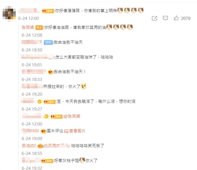 张雨绮和铁粉斗嘴，意外制造不少笑果。(图/ 摘自张雨绮微博)