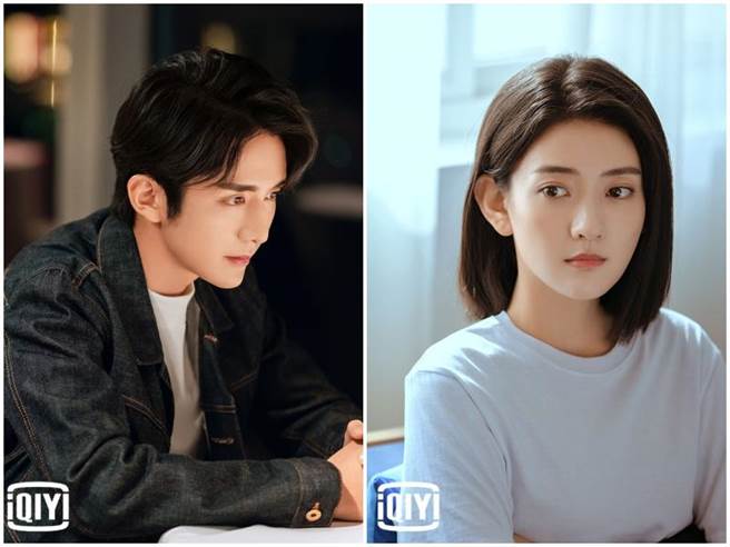 张新成（左）与女主角梁洁。（爱奇艺国际站提供）