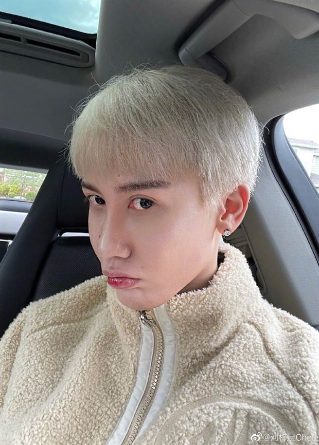 蛇精男沒P圖的真面目，反而被網友稱讚很帥。（圖／微博＠劉梓晨）