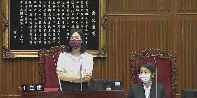 北市议员黄郁芬。（摘自北市议会直播／张颖齐台北传真）