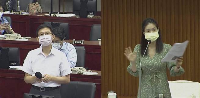 北市議員林亮君（右）。（摘自北市議會直播／張穎齊台北傳真）