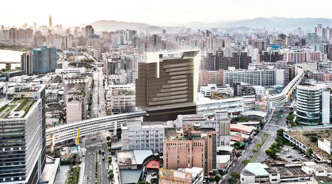 环状线桥和站开发模拟图。（新北市捷运局提供）