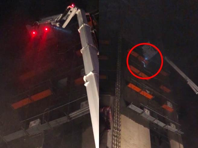 当时受困旅馆的31人有多达18人全困在9楼浴室内，透过窗户挥动手电筒不断求救。（翻摄自脸书）