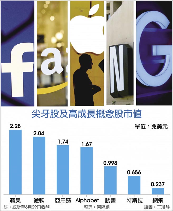 尖牙股及高成长概念股市值